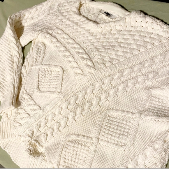 Maison Margiela MM6 asymmetrical knit sweater white - Picture 4 of 6